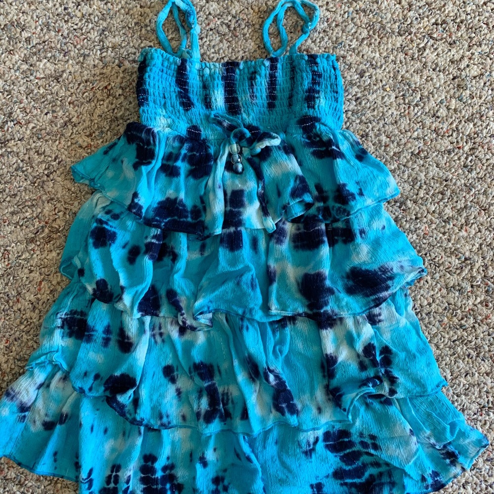 Girls Turquoise Justice tie dyed swim dress